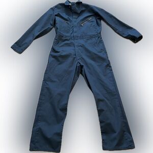 Vintage Dickies Coveralls Mens Blue Twill Zip Jumpsuit Mechanic Workwear 42 Tall